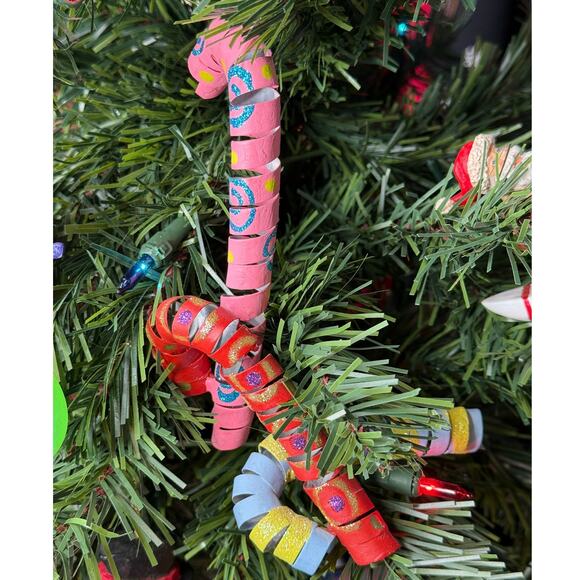 Candy Canes Ornament Colorful Spiral Metal Candy Canes - Picture 2 of 2